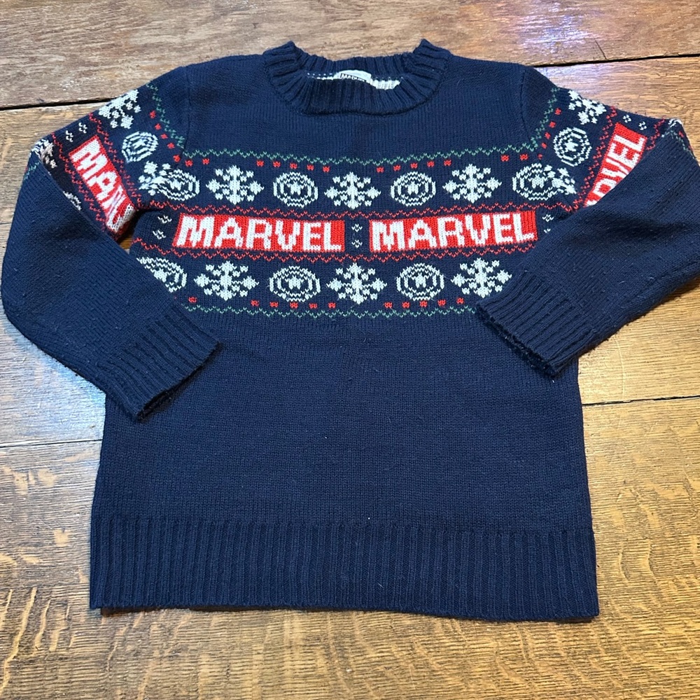 Marvel boys Christmas sweater sz 6 holiday‎